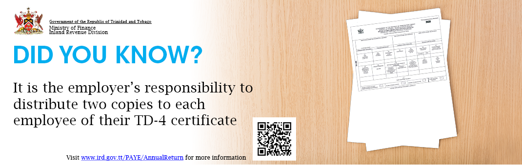 Did You Know? It is the employer's responsibility to distribute two copies to each employee of their TD4 certificate