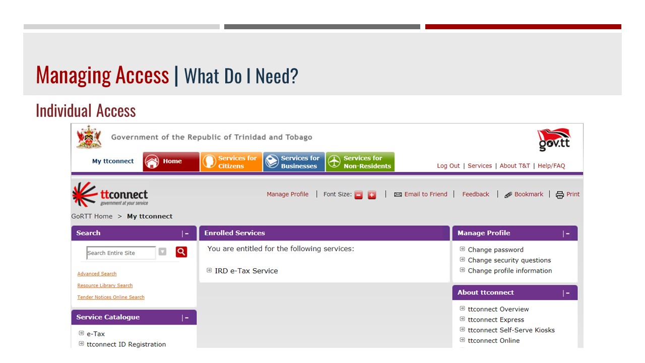 ttconnect Individual Access